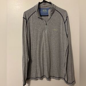 Orvis Men's DriRelease 1/4-Zip long-sleeve pullover shirt heather gray large